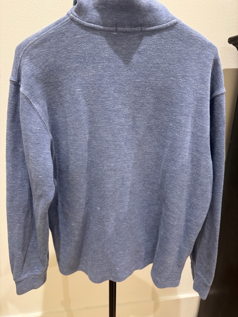 Ralph Lauren Heather Light Blue Quarter-Zip Pullover with Navy Label - Picture 6 of 6